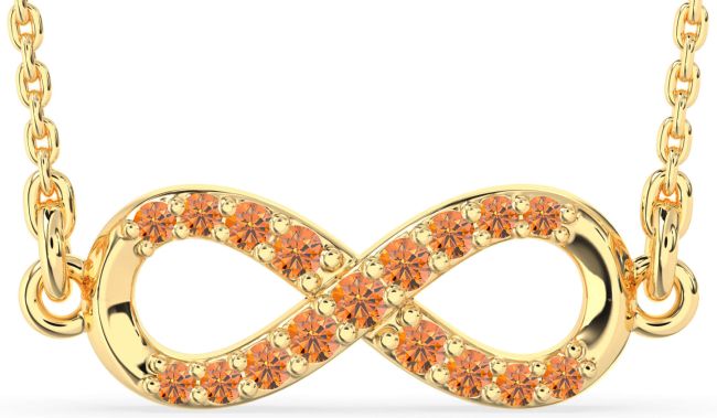 Citrine Gold Infinity Necklace