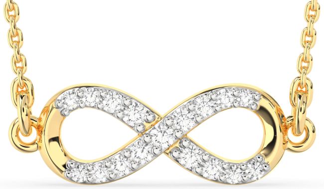 Lab Diamond Gold Infinity Necklace