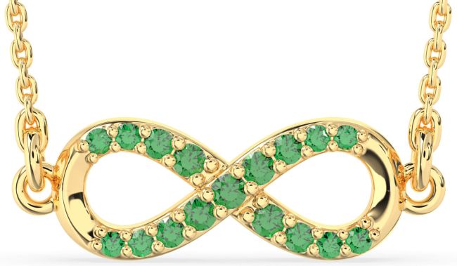 Emerald Gold Infinity Necklace