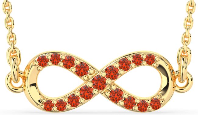 Fire Opal Gold Infinity Necklace