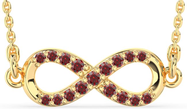 Garnet Gold Infinity Necklace