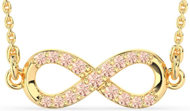 Morganite Gold Infinity Necklace