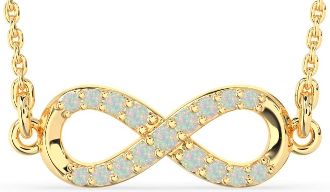 Opal Gold Infinity Necklace