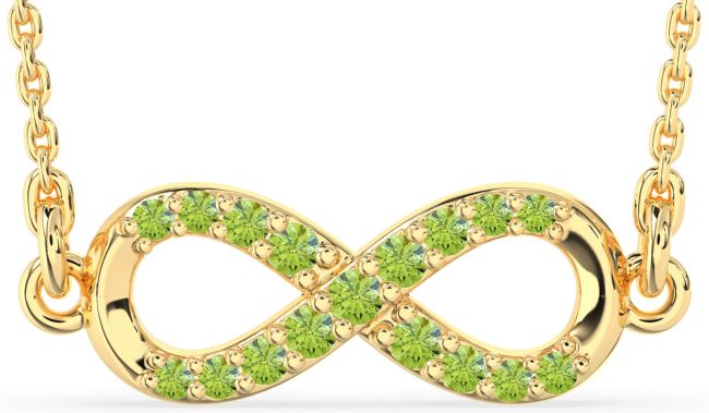 Peridot Gold Infinity Necklace