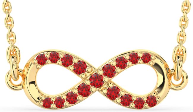 Ruby Gold Infinity Necklace