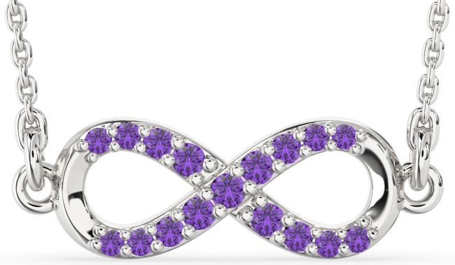 Amethyst Silver Infinity Necklace