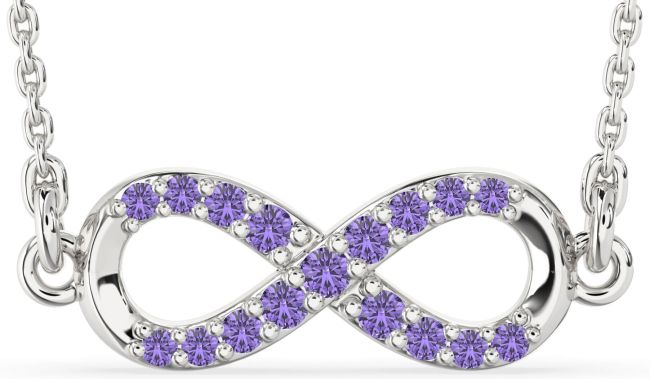 Alexandrite Silver Infinity Necklace