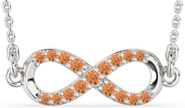 Citrine Silver Infinity Necklace