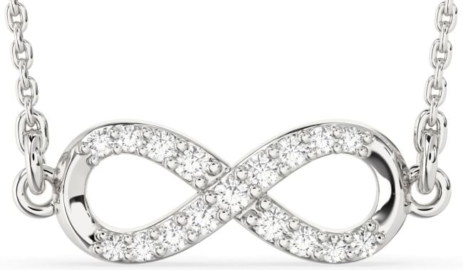 Lab Diamond Silver Infinity Necklace
