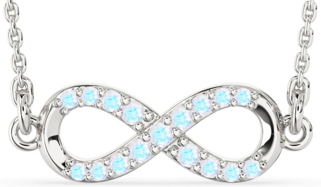 Moonstone Platinum Infinity Necklace