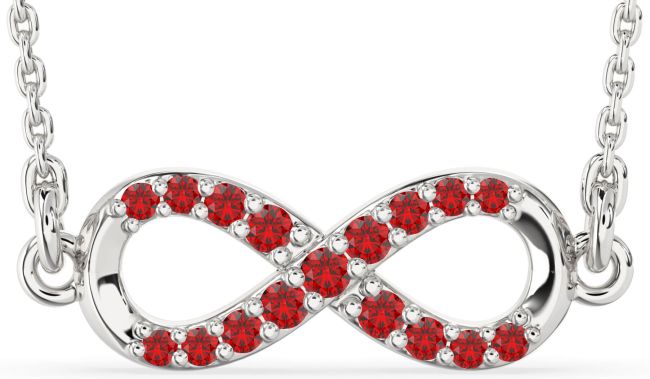 Ruby Platinum Infinity Necklace