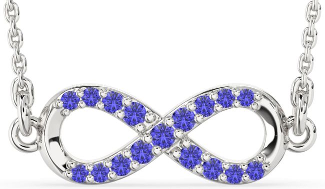 Tanzanite Silver Infinity Necklace