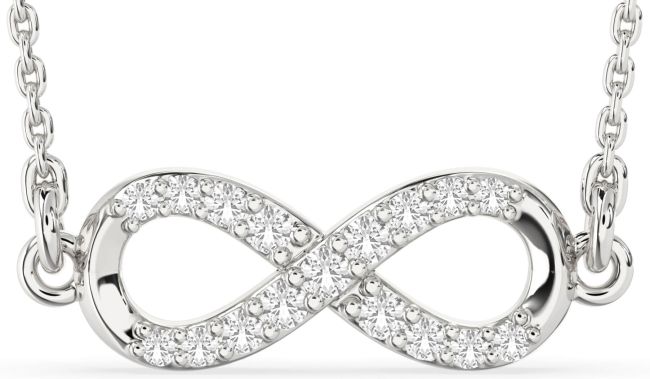 White Sapphire Silver Infinity Necklace