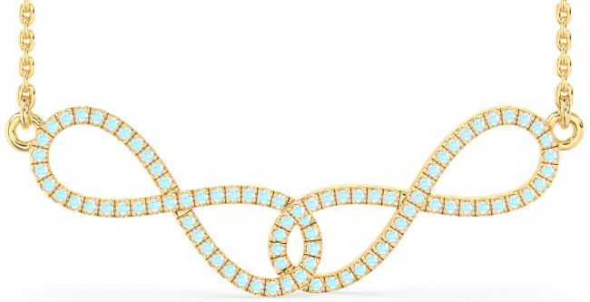 Large Moonstone Gold Infinity Interlock Necklace