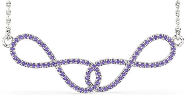 Large Alexandrite Silver Infinity Interlock Necklace