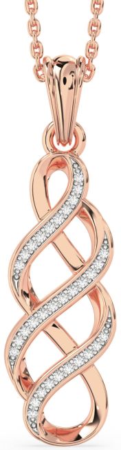 Diamond Rose Gold Silver Infinity Necklace