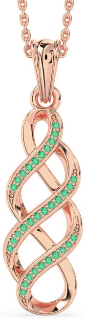 Emerald Rose Gold Infinity Necklace