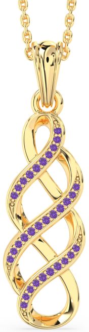 Amethyst Gold Infinity Necklace