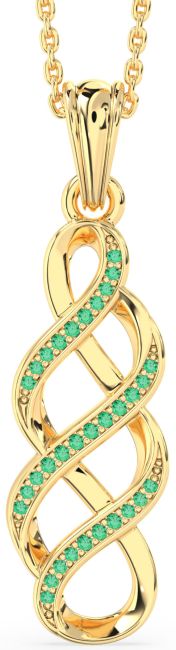 Emerald Gold Infinity Necklace