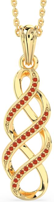 Fire Opal Gold Infinity Necklace