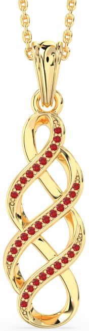 Ruby Gold Silver Infinity Necklace