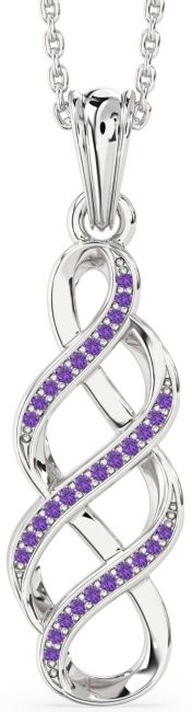 Amethyst Silver Infinity Necklace