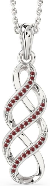 Garnet Silver Infinity Necklace