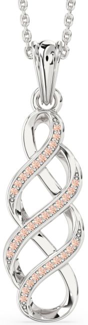 Morganite Silver Infinity Necklace