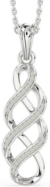 Opal Silver Infinity Necklace