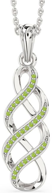 Peridot Platinum Infinity Necklace