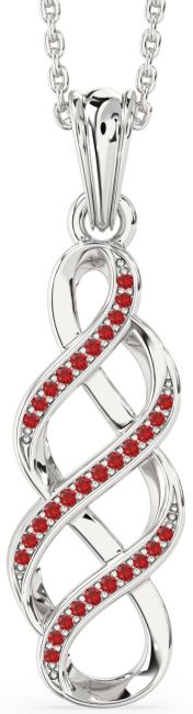 Ruby Silver Infinity Necklace