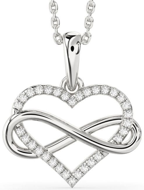 Diamond Platinum Heart Infinity Necklace