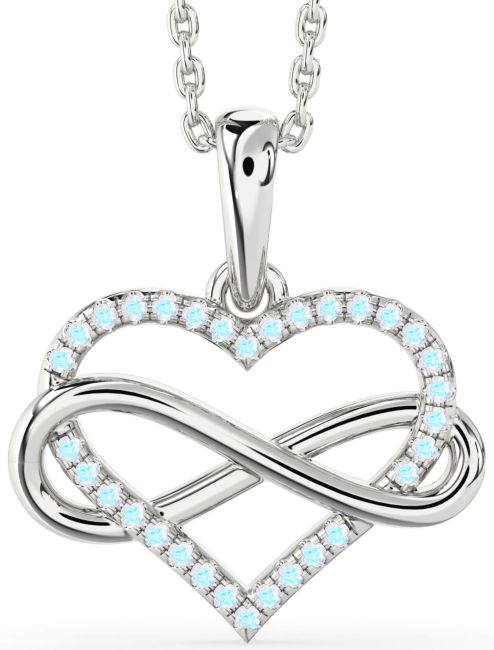 Moonstone Silver Heart Infinity Necklace