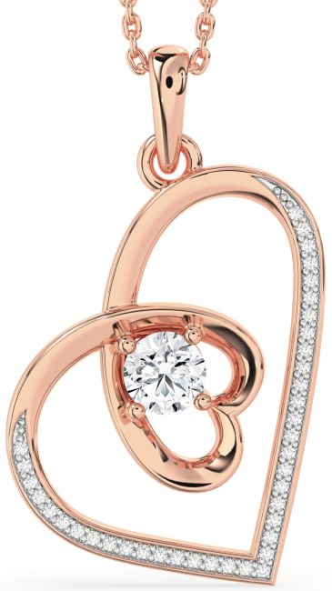 Diamond Rose Gold Heart Necklace