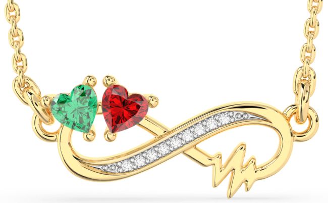 Diamond Gold Infinity Heart Necklace