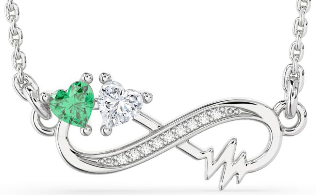 Diamond Platinum Infinity Heart Necklace