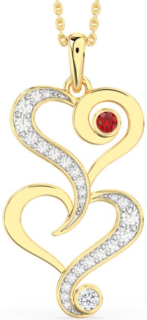 Large Diamond Gold Heart Necklace