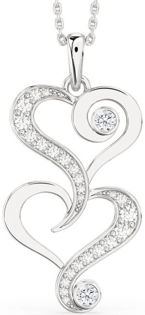 Large Diamond Platinum Heart Necklace