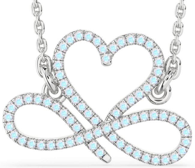 Moonstone Silver Heart Infinity Necklace