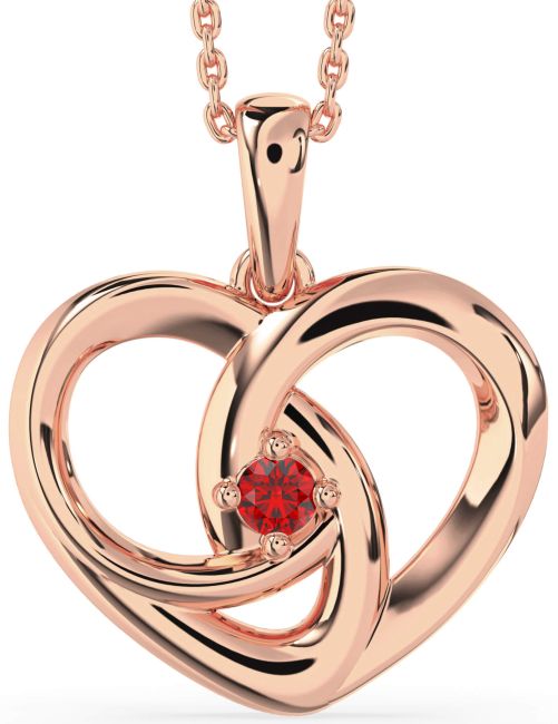 Ruby Rose Gold Heart Necklace
