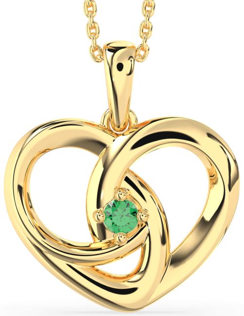 Emerald Gold Heart Necklace