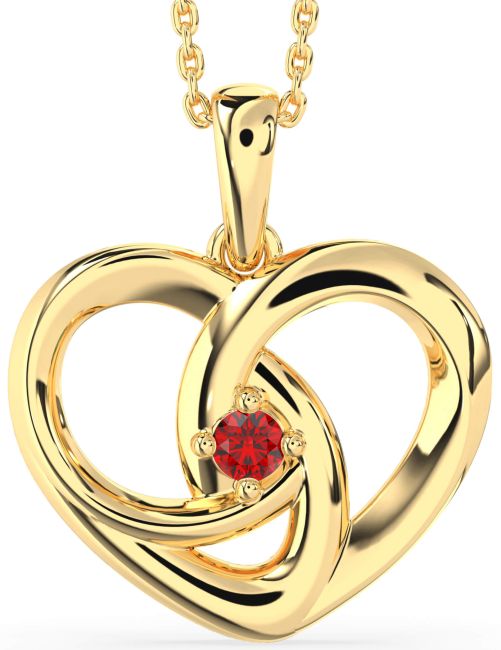 Ruby Gold Heart Necklace