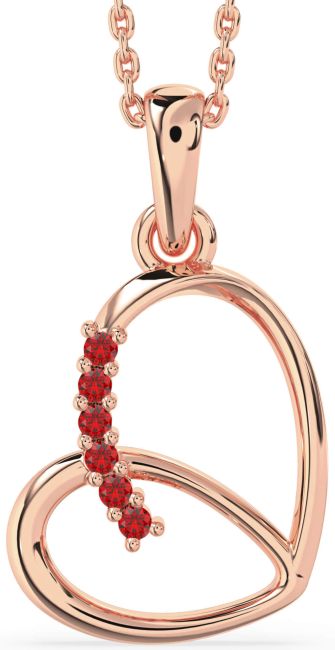 Ruby Rose Gold Heart Necklace