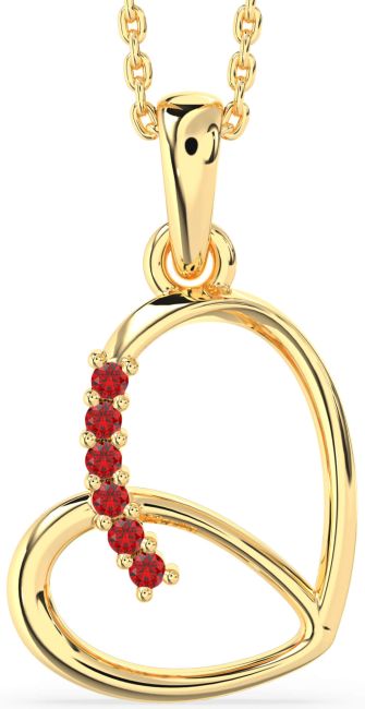 Ruby Gold Heart Necklace