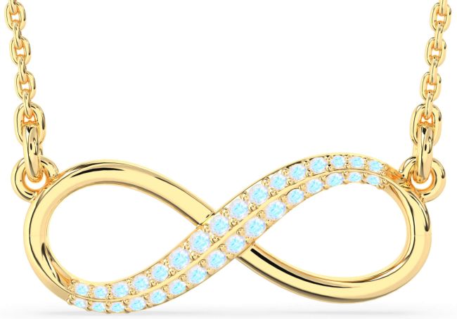 Large Moonstone Gold Infinity Necklace