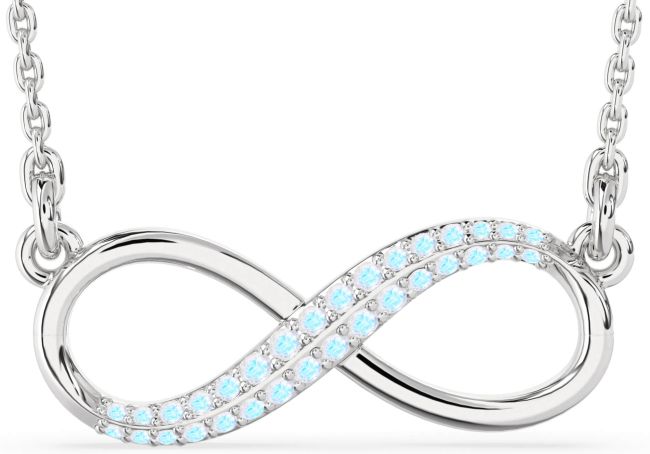 Large Moonstone Silver Infinity Necklace