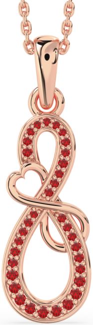 Ruby Rose Gold Infinity Heart Necklace