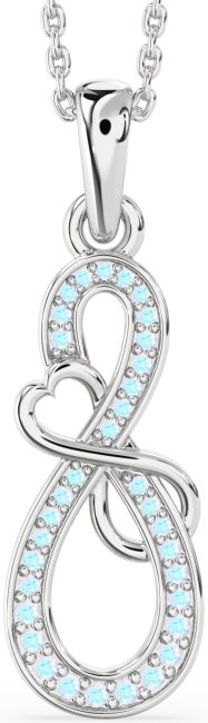 Moonstone Silver Infinity Heart Necklace