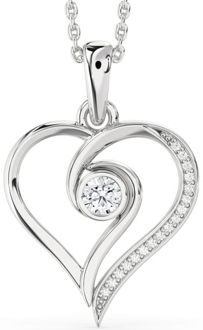 Diamond Platinum Heart Necklace