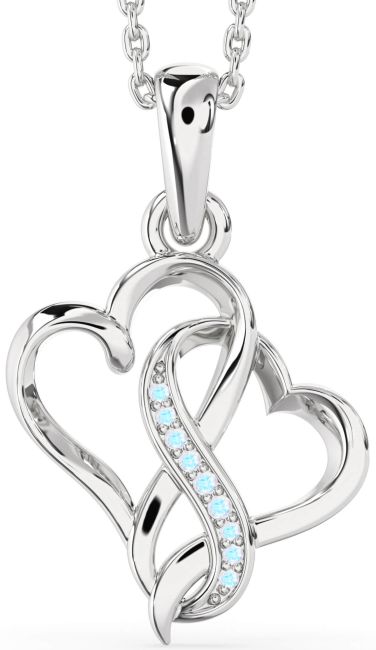 Moonstone Silver Heart Infinity Necklace